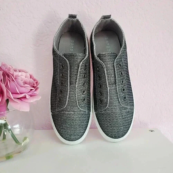 BAMBOO Pewter Glitter Slip-On Sneaker - Picture 3 of 6